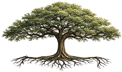 LoyalTree live oak and roots emblem